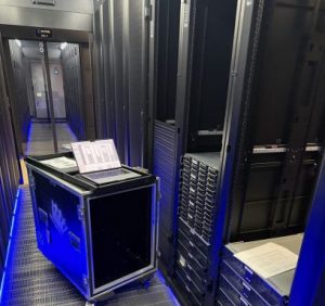 Data Centre Equipment Being Unloaded into waiting racks at Dublin Data Centre