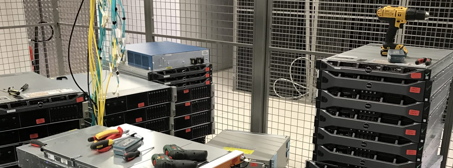 Servers awaiting decommissioning