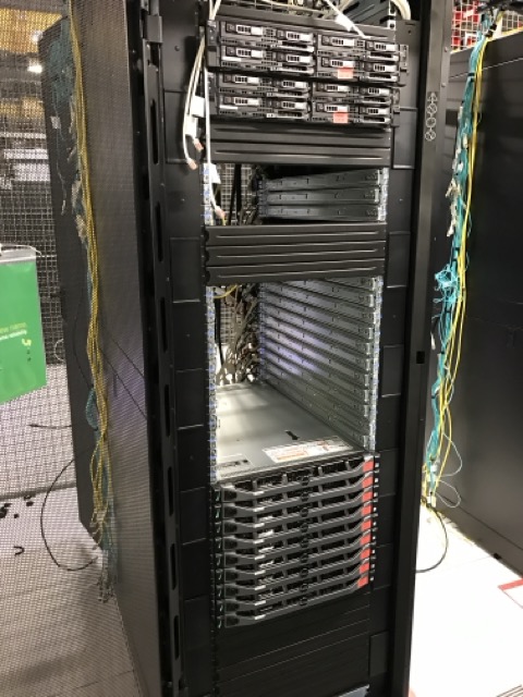 Rack of Dell Servers Awaiting Disposal