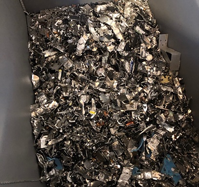 Hard Drive Shreddings Awaiting Disposal