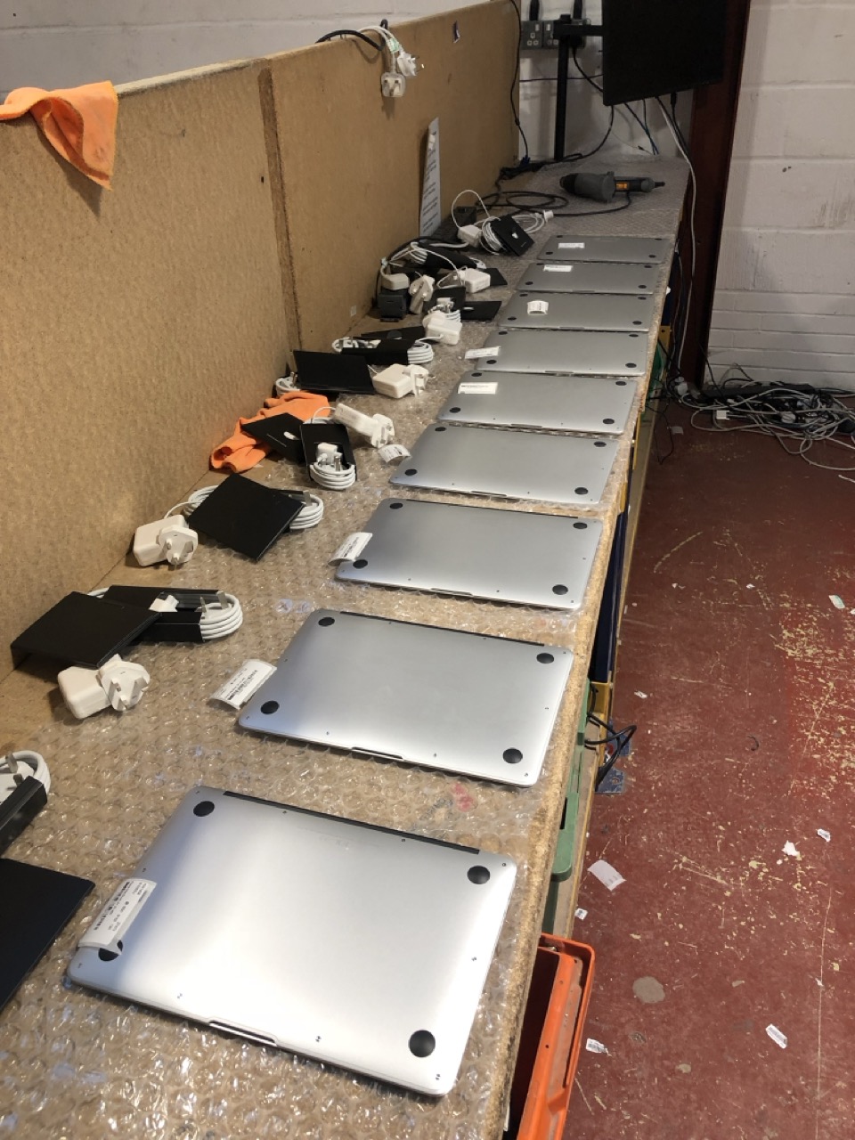 MacBooks being prepared for resale for our client